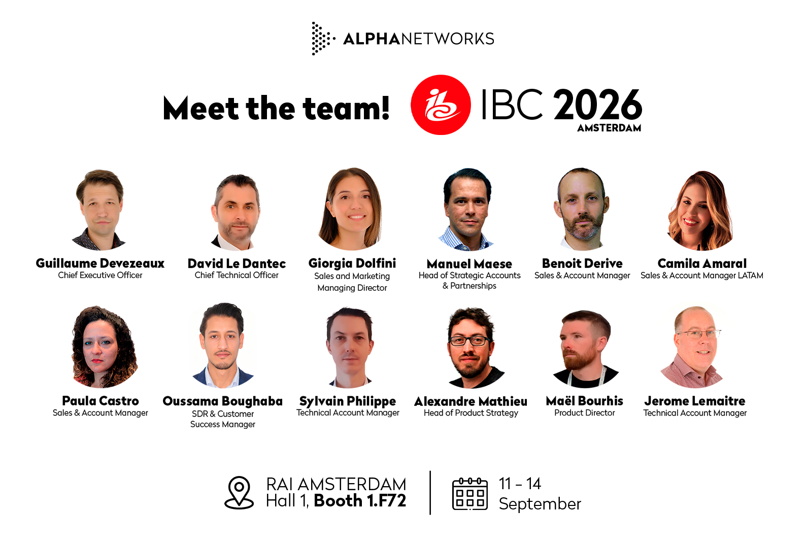 Meet the Alpha Networks Team at IBC Amsterdam 2026